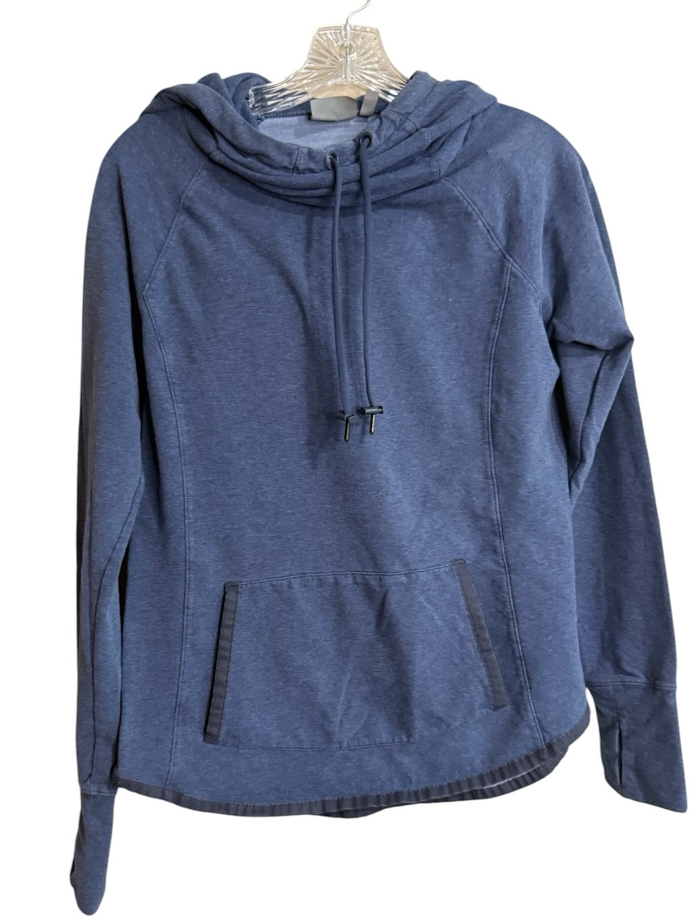 Athleta Blue Funnel Neck Pullover Hoodie